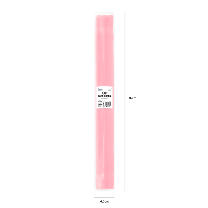 Organza gładka jasnoróżowa 0,36x9m
