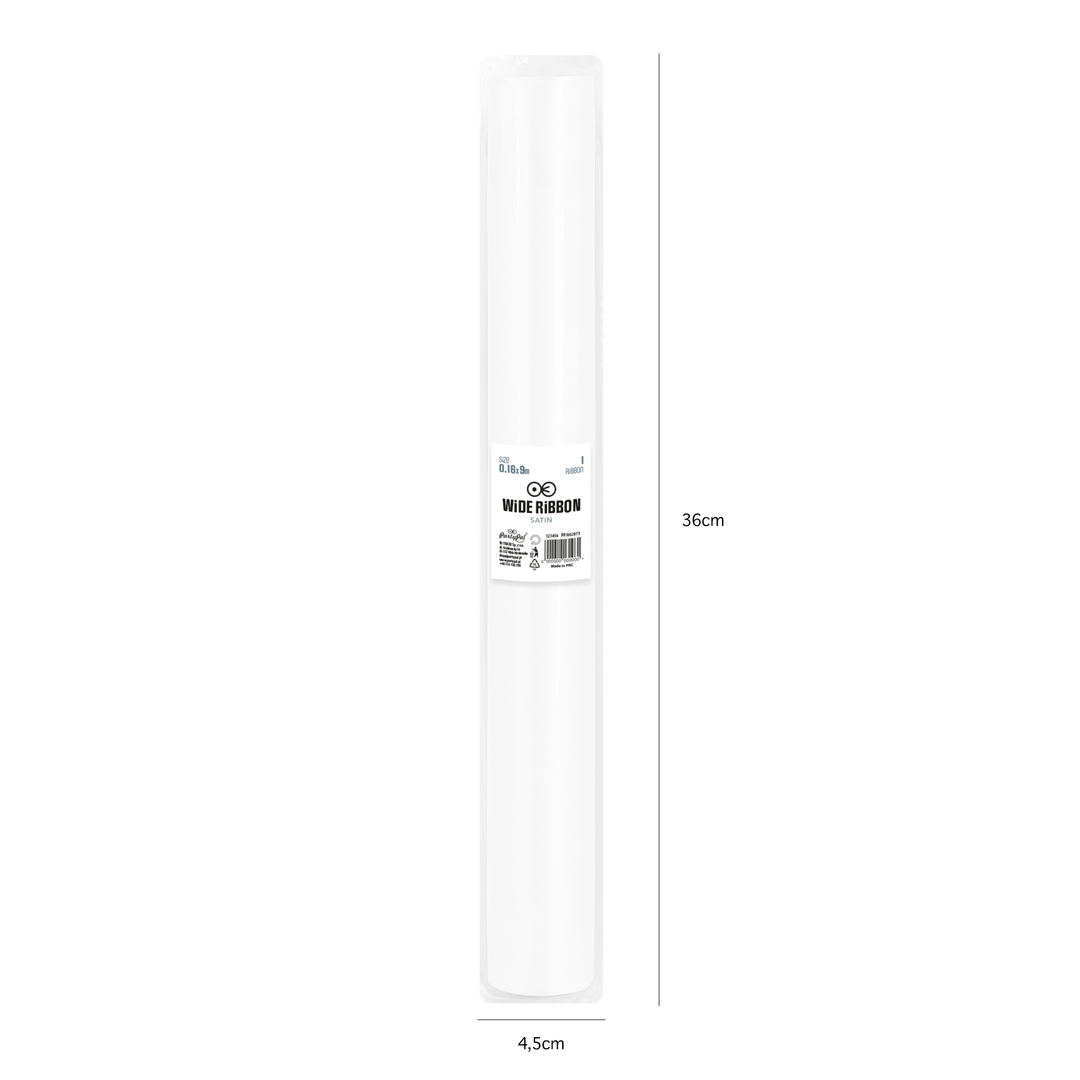 Satyna gładka biała 0,36x9m