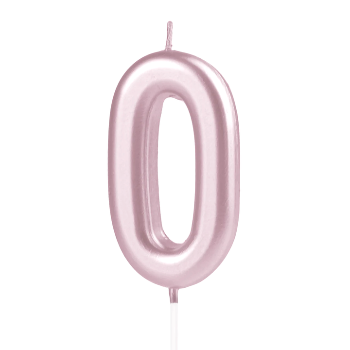 Świeczka cyfra rose gold 0