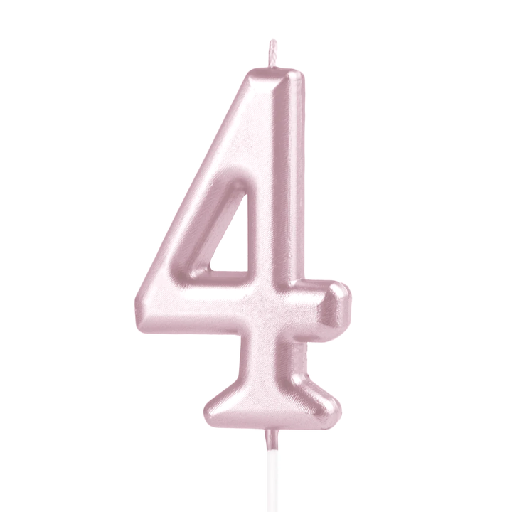 Świeczka cyfra rose gold 4