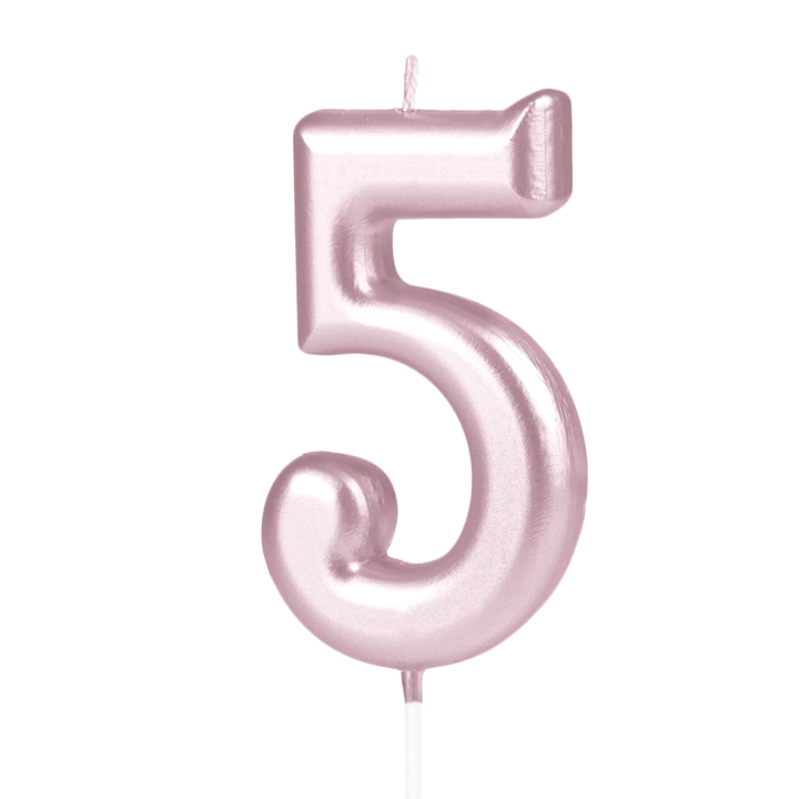 Świeczka cyfra rose gold 5