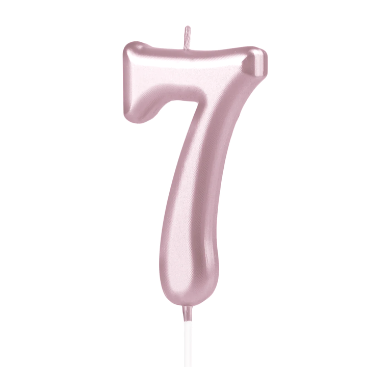 Świeczka cyfra rose gold 7