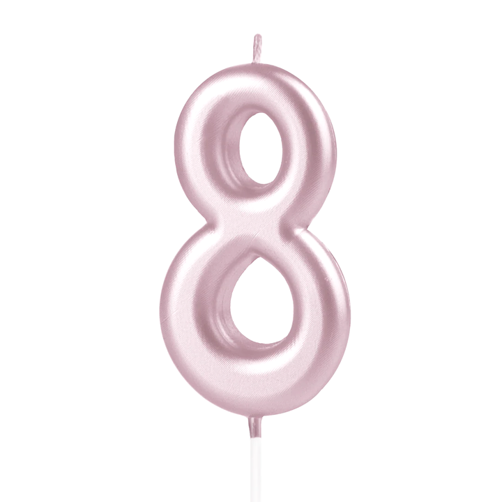Świeczka cyfra rose gold 8