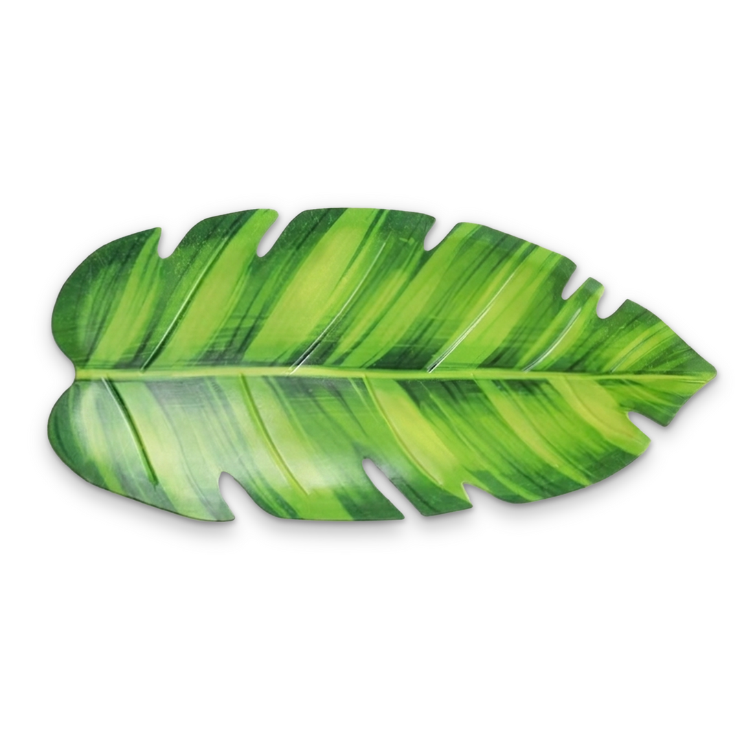 papierowy jednorazowy talerz w kształcie liścia bananowca