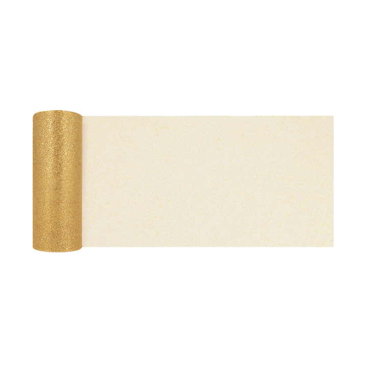 Tiul brokatowy złoty 0,15x9m
