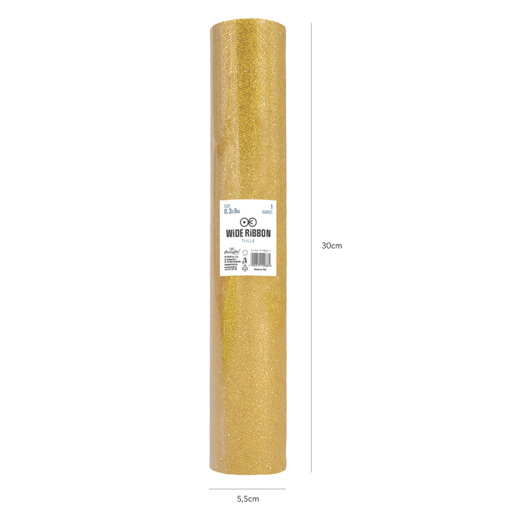 Tiul brokatowy złoty 0,3x9m