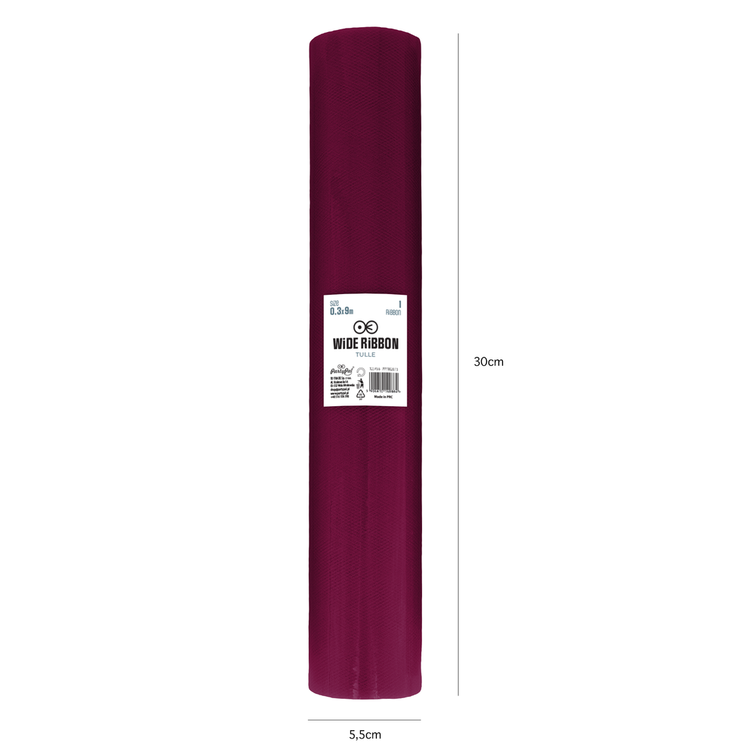 Tiul gładki burgundowy 0,3x9m