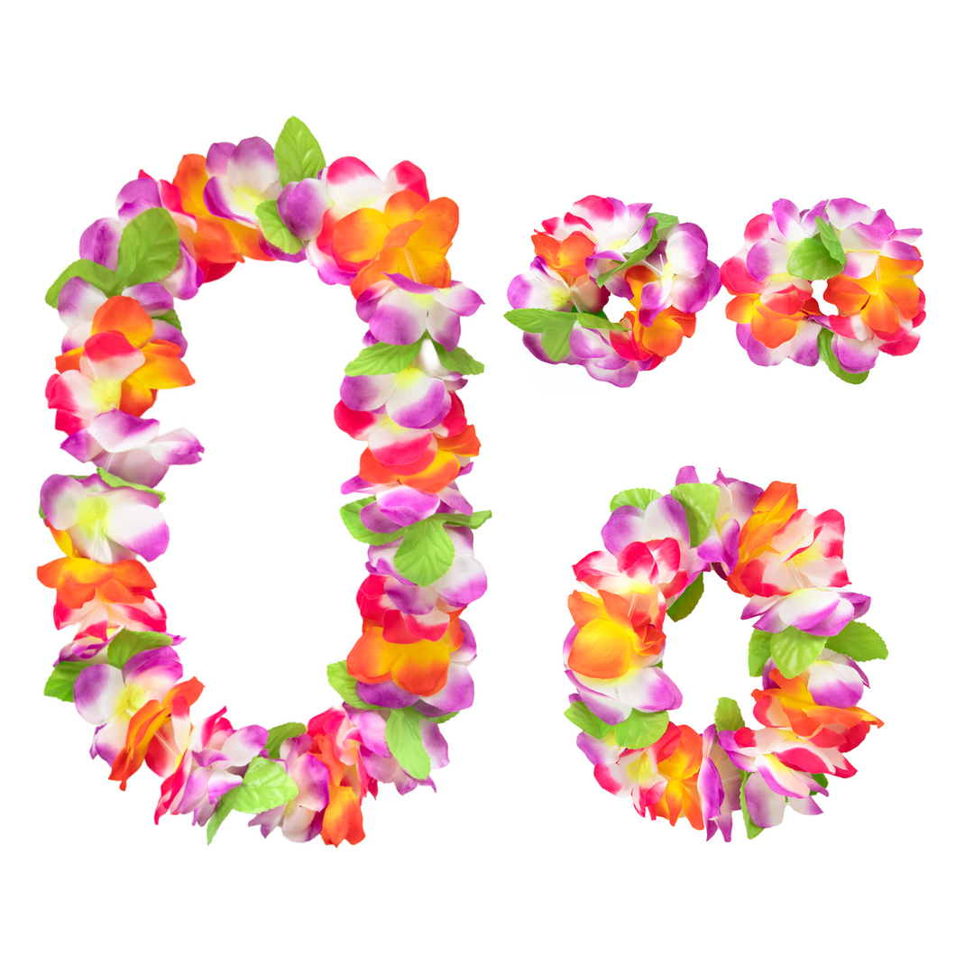 zestaw hawajski naszyjnik, opaska, bransoletki