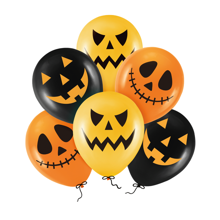 Balony Strachy Halloween  mix 12cali 6szt.zestaw