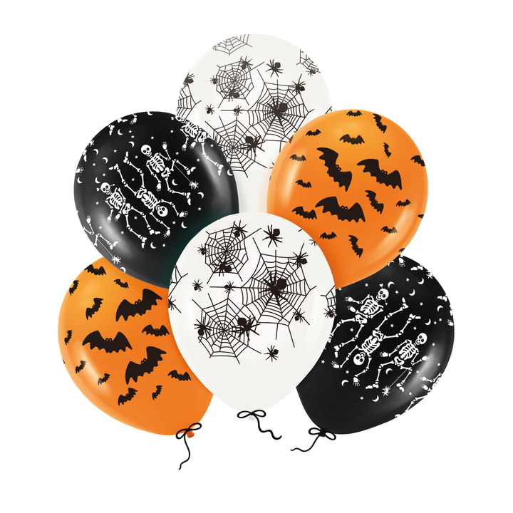 Balony Halloween mix 12cali 6szt. zestaw
