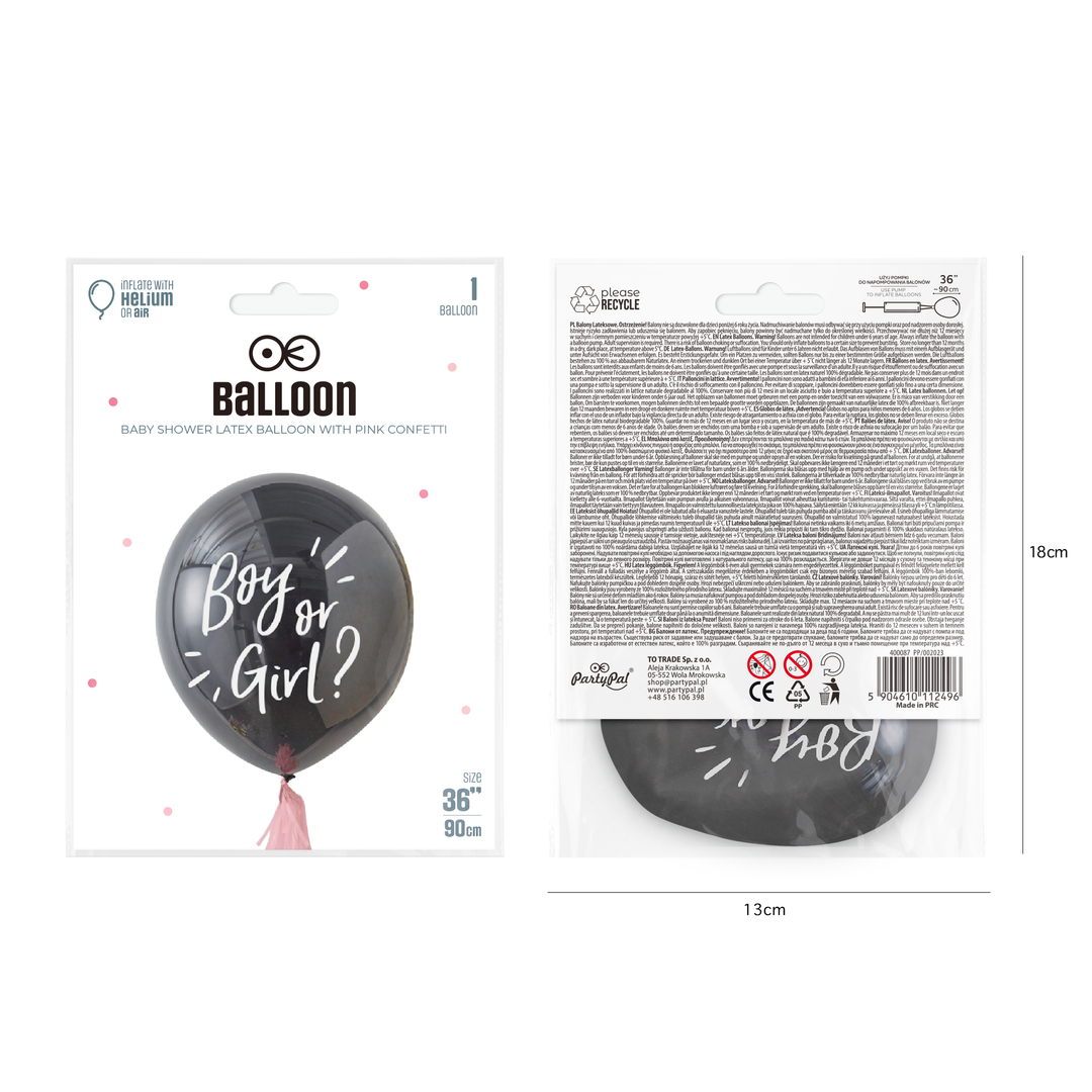 Balon Boy or Girl dla dziewczynki  36cali 1szt.