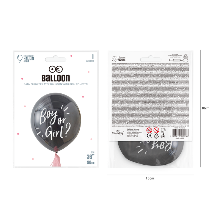Balon Boy or Girl dla dziewczynki  36cali 1szt.