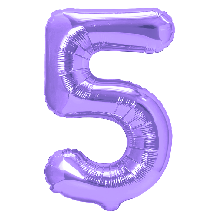 Balon foliowy cyfra 5 fioletowy 100cm