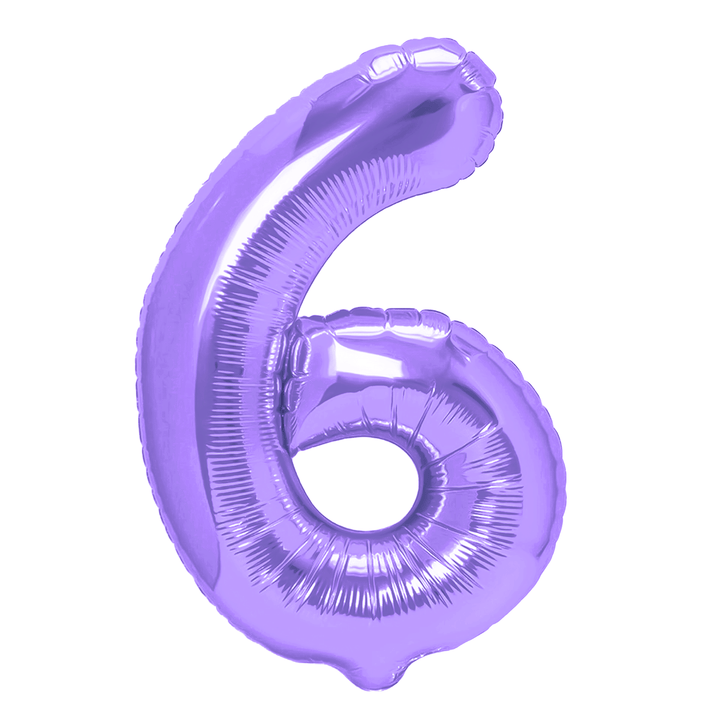 Balon foliowy cyfra 6 fioletowy 100cm