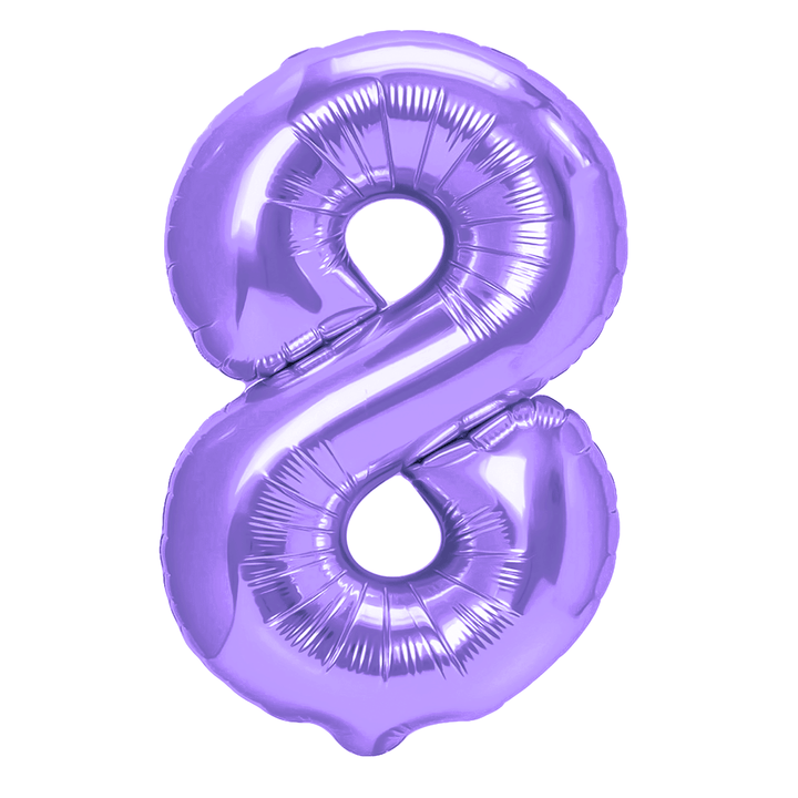 Balon foliowy cyfra 8 fioletowy 100cm