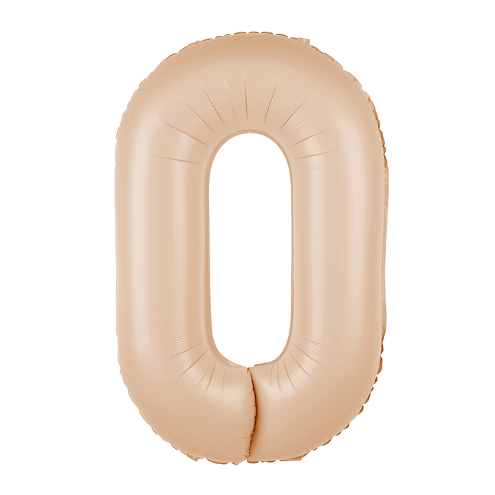 Balon foliowy cyfra 0 karmelowy 100cm