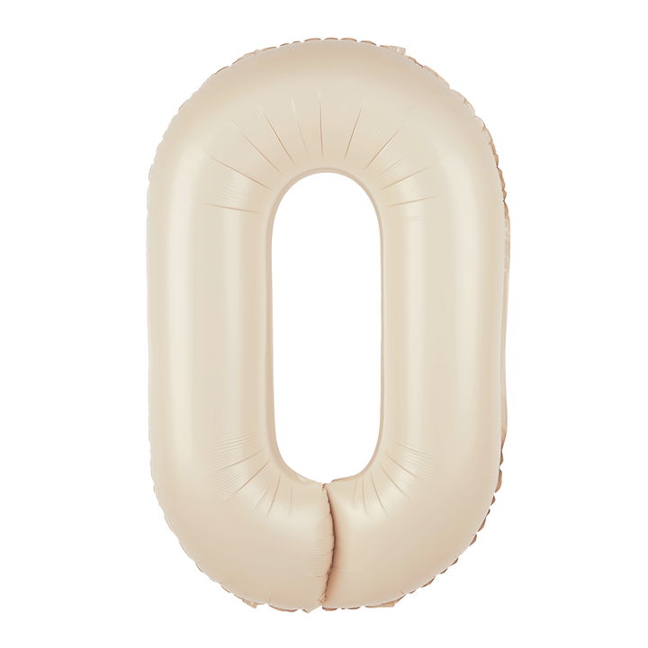Balon foliowy cyfra 0 kremowy 100cm