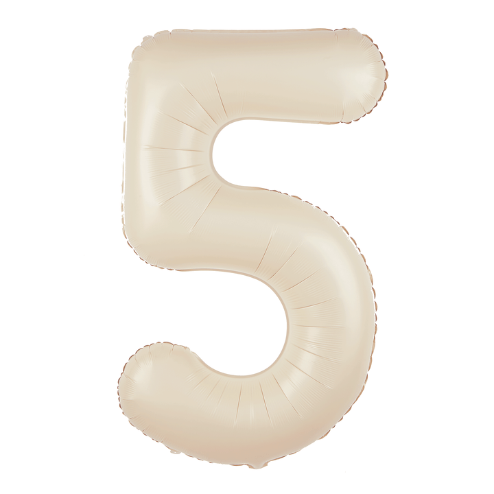 Balon foliowy cyfra 5 kremowy 100cm