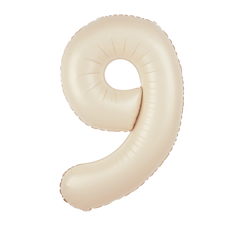 Balon foliowy cyfra 9 kremowy 100cm