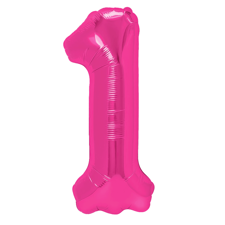 Balon foliowy cyfra 1 ciemnoróżowy 40cm