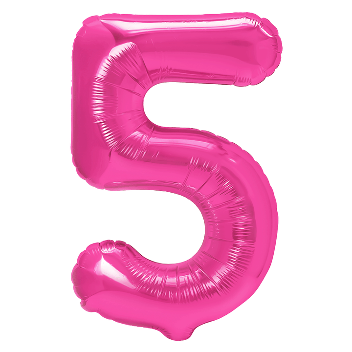 Balon foliowy cyfra 5 ciemnoróżowy 40cm