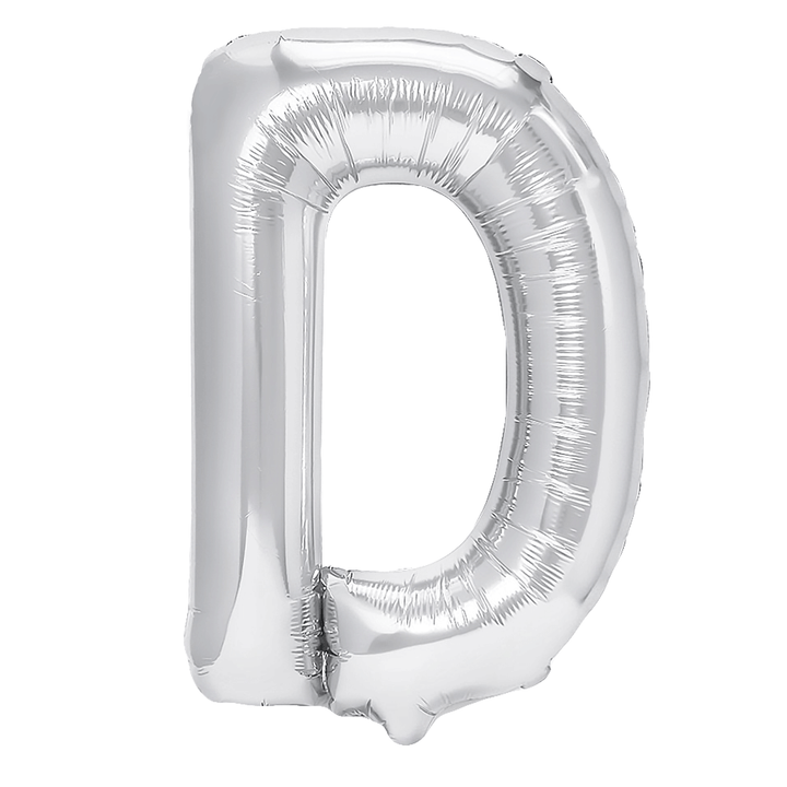 Balon foliowy litera D srebrny 40cm