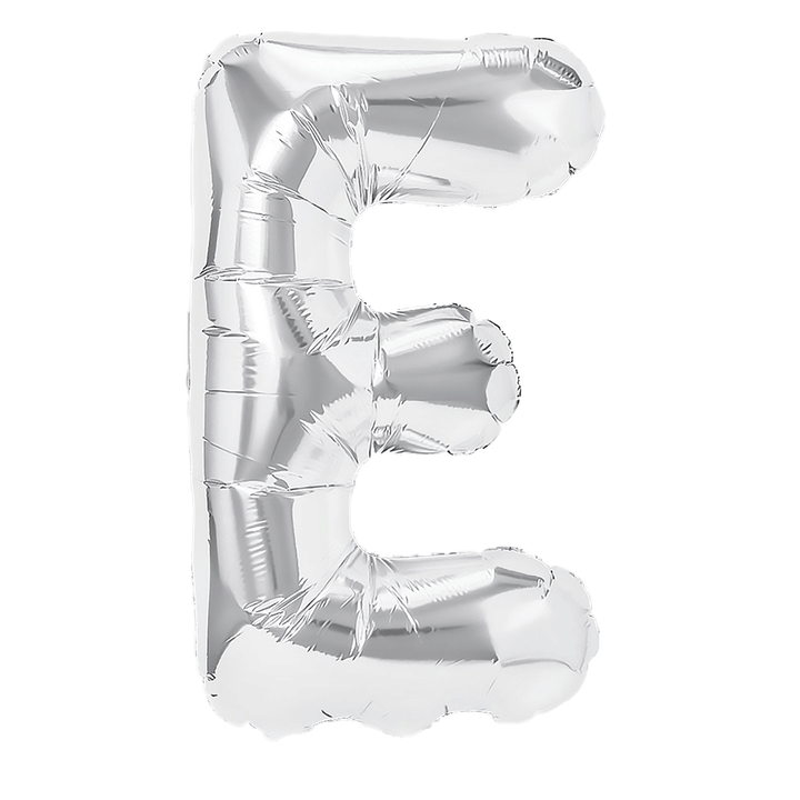 Balon foliowy litera E srebrny 40cm N