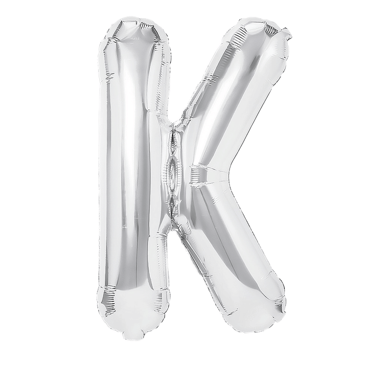 Balon foliowy litera K srebrny 40cm N