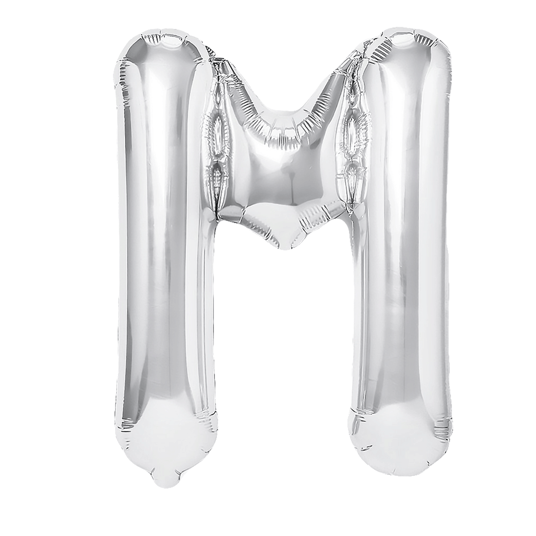 Balon foliowy litera M srebrny 40cm N