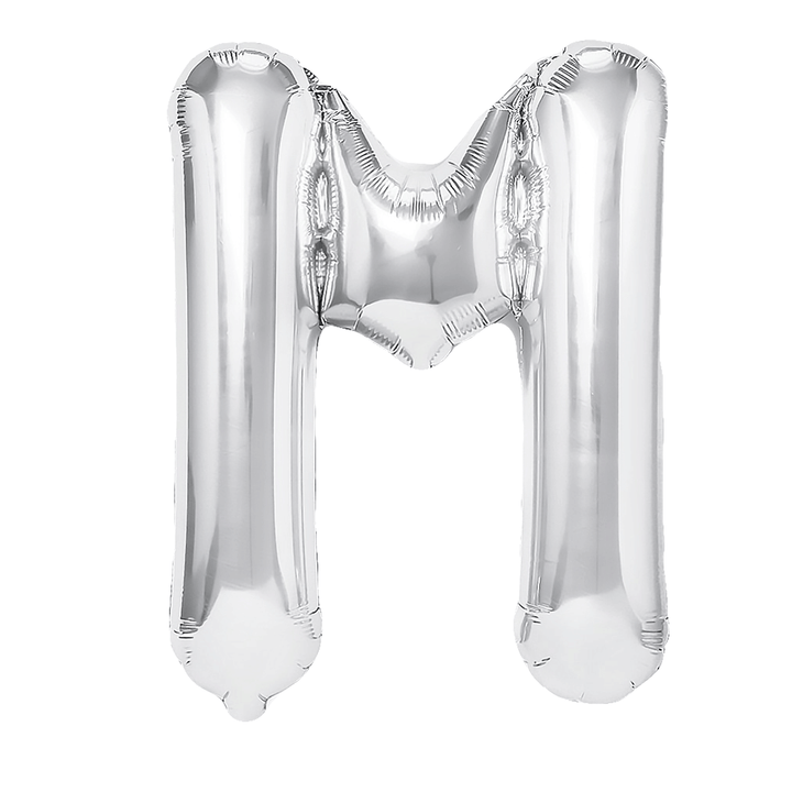 Balon foliowy litera M srebrny 40cm N