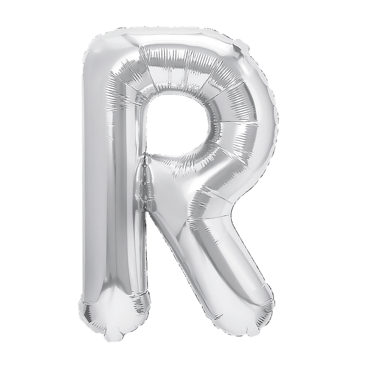 Balon foliowy litera R srebrny 40cm N