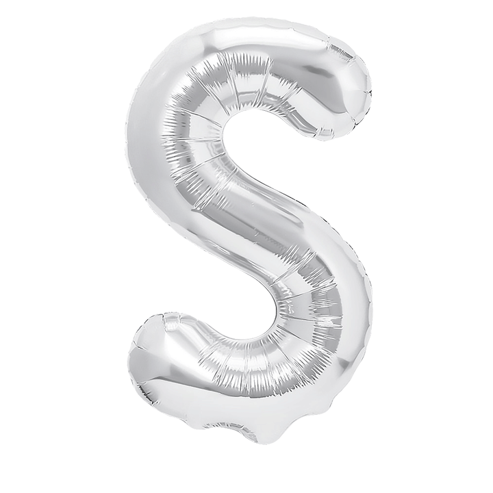 Balon foliowy litera S srebrny 40cm N