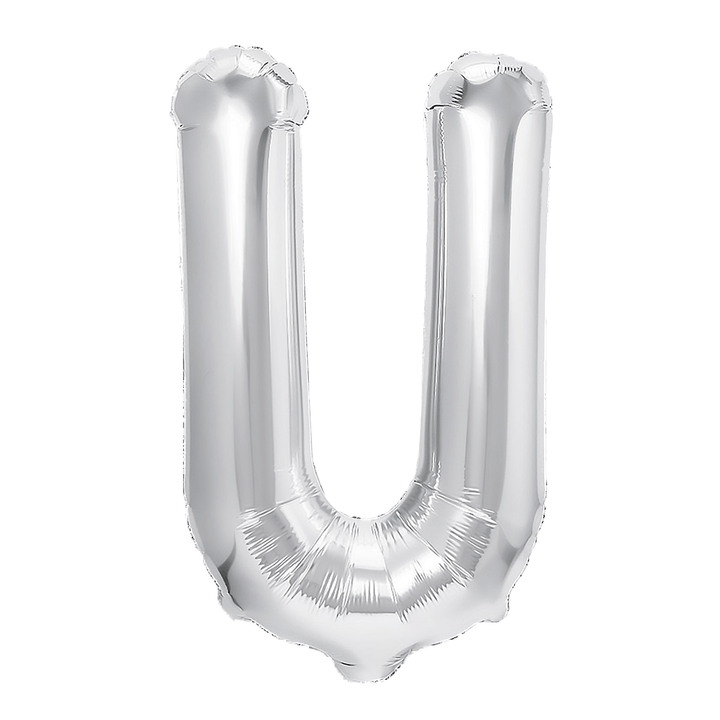 Balon foliowy litera U srebrny 40cm