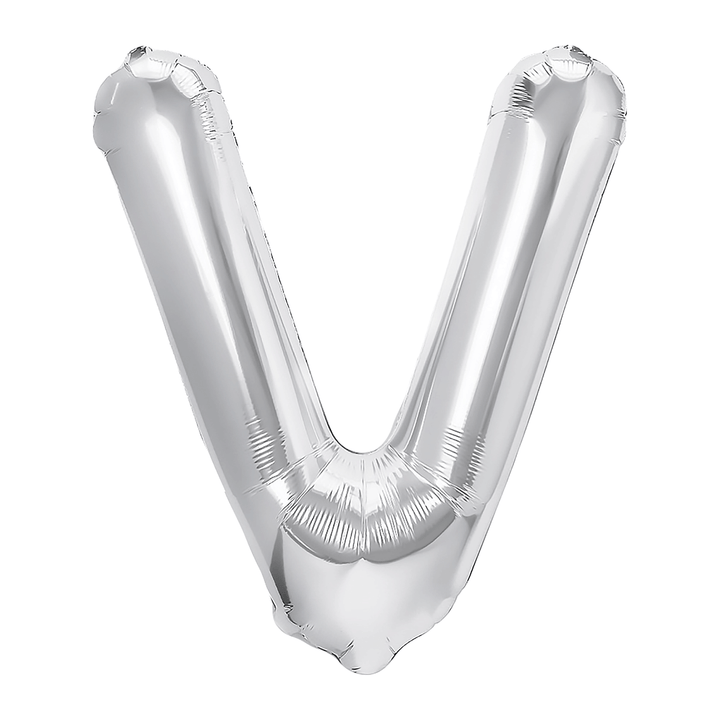 Balon foliowy litera V srebrny 40cm L