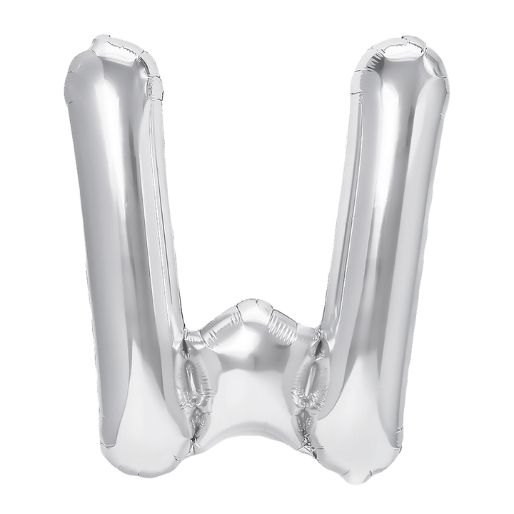 Balon foliowy litera W srebrny 40cm N