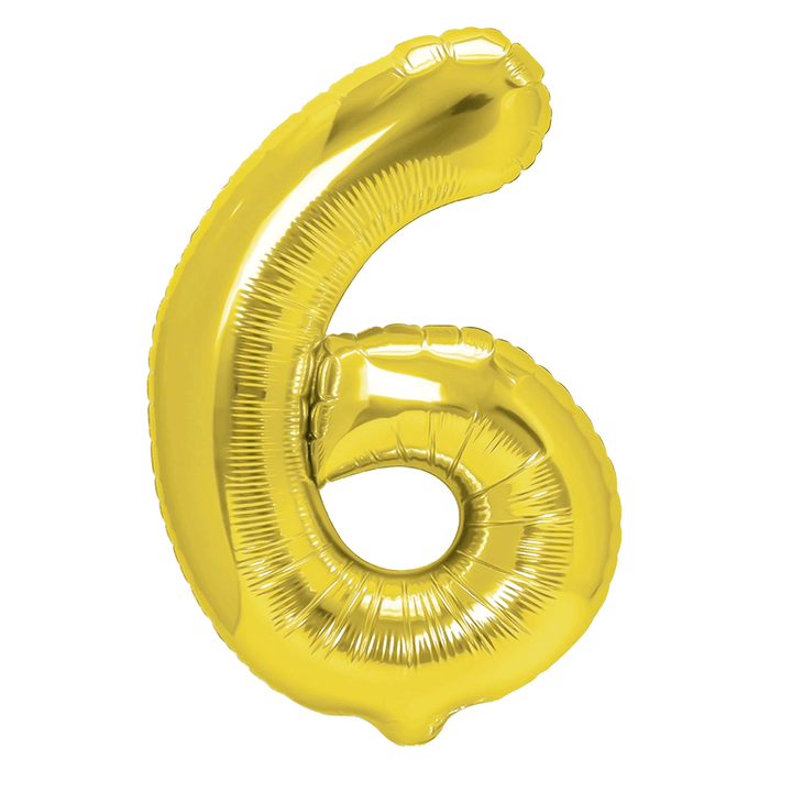 Balon foliowy cyfra 6 złoty 40cm