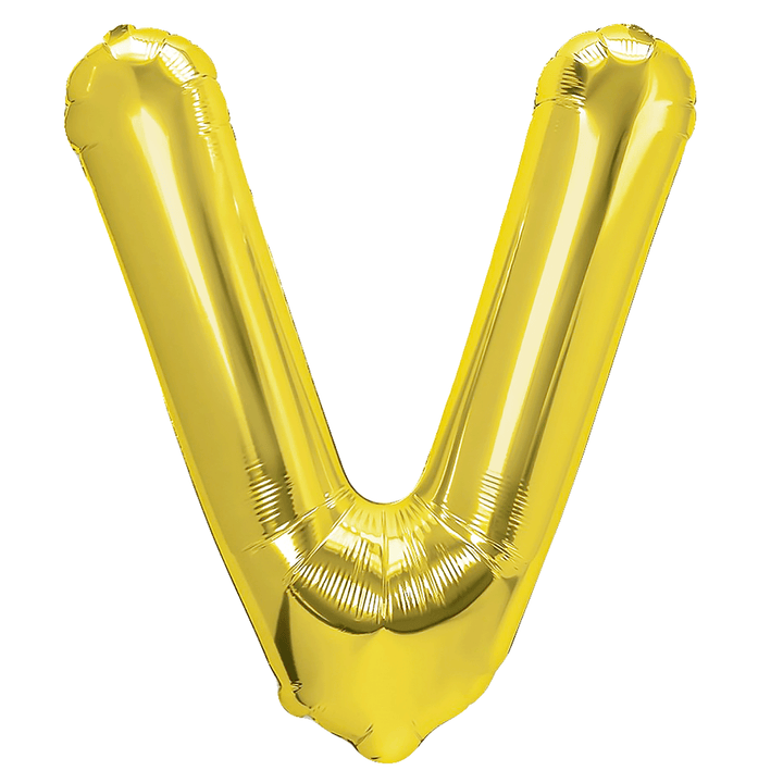 Balon foliowy litera V złoty 40cm L