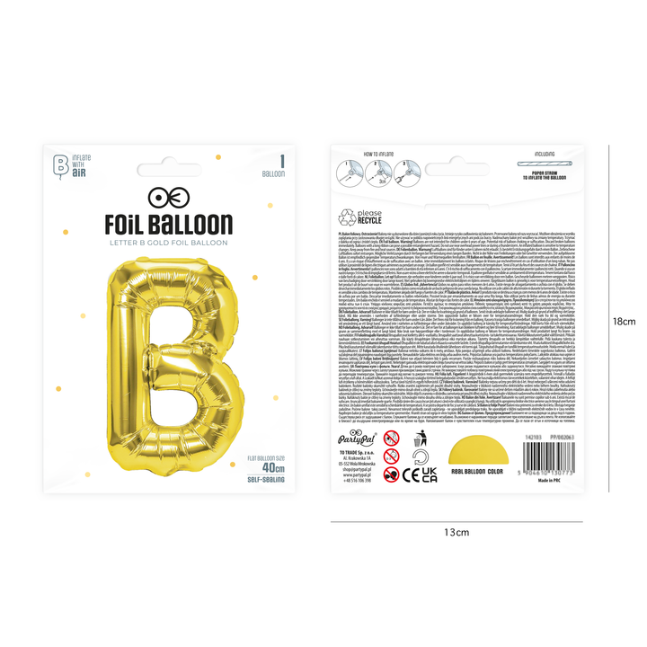 <transcy>Gold foil balloons 40cm B</transcy>