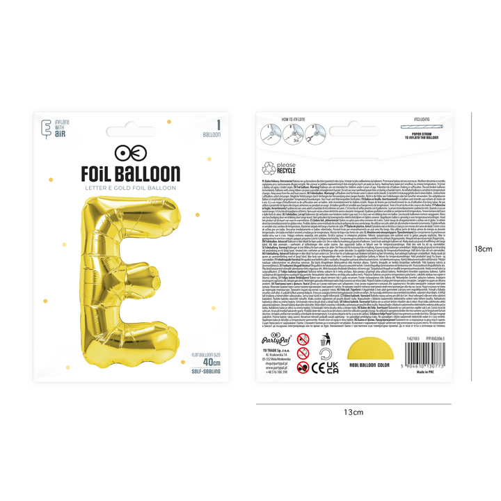 <transcy>Gold foil balloons 40cm E</transcy>