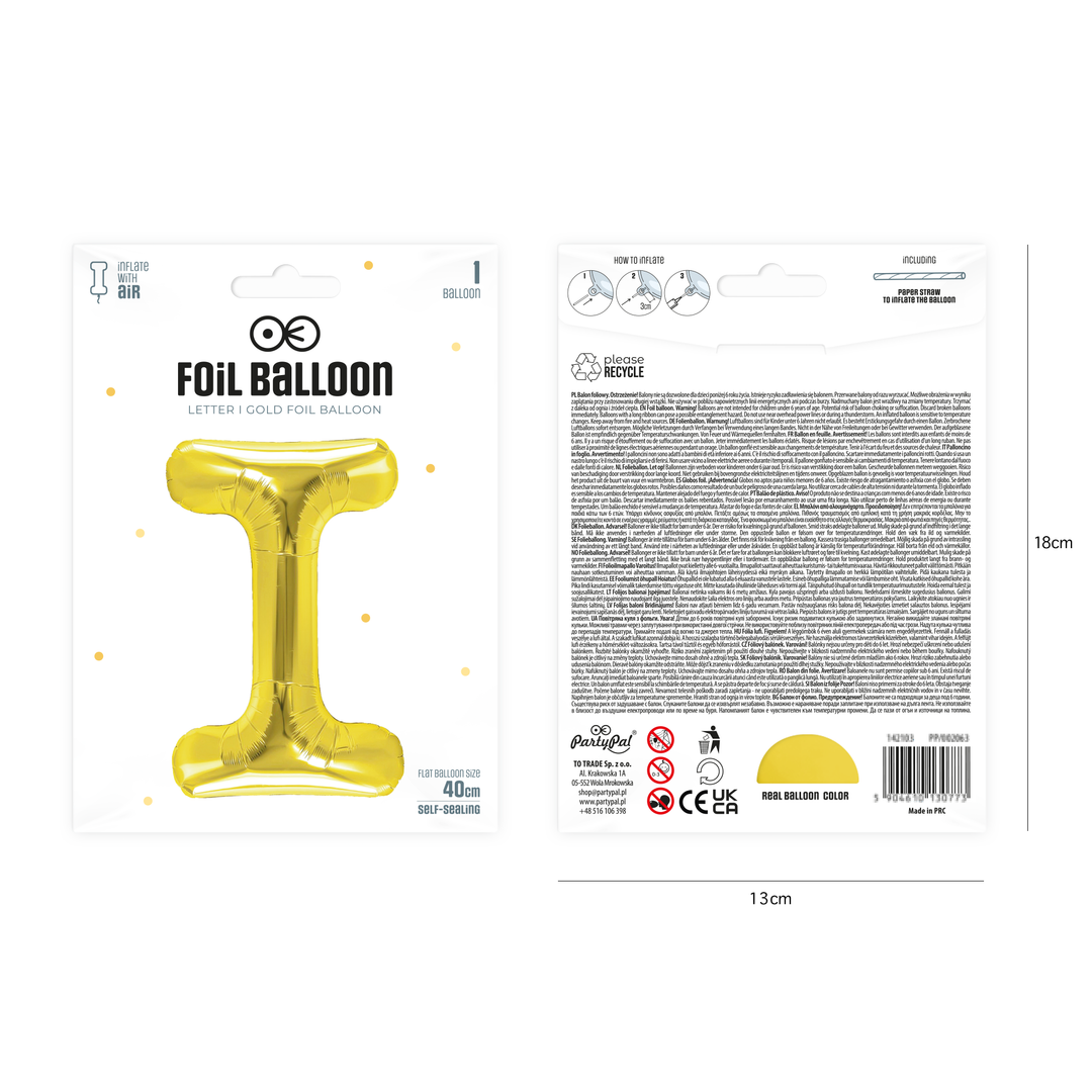 <transcy>Gold foil balloons 40cm I</transcy>