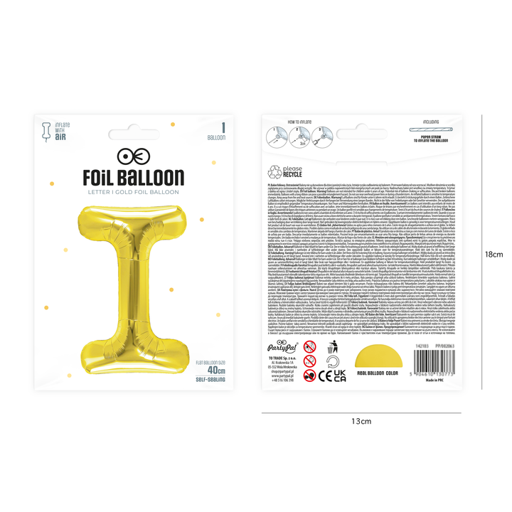 <transcy>Gold foil balloons 40cm I</transcy>