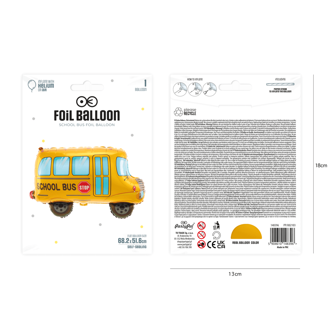 Balon foliowy Autobus szkolny 68x51cm