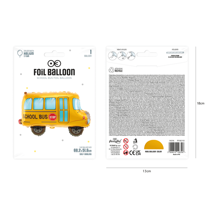 Balon foliowy Autobus szkolny 68x51cm