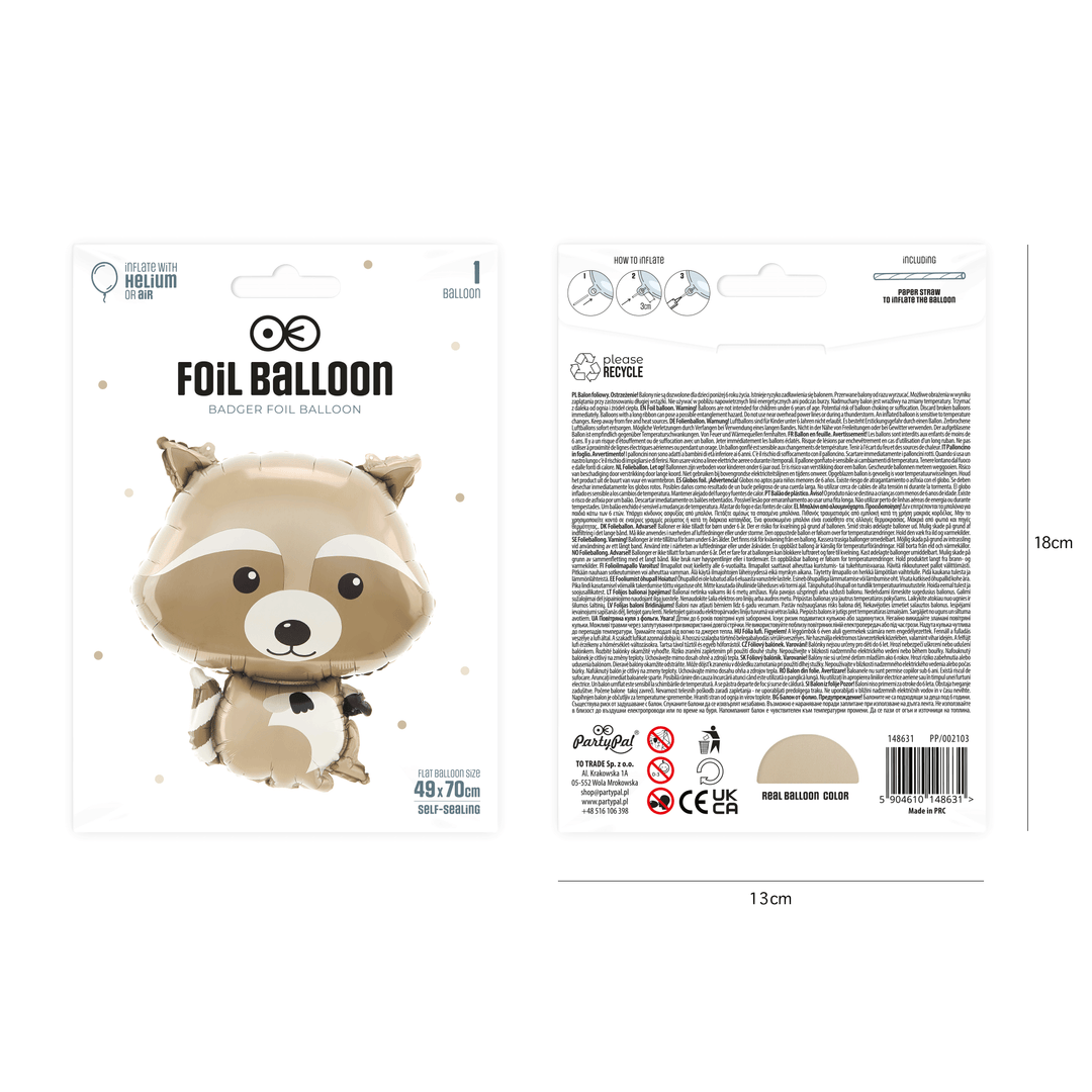 Balon foliowy Borsuk 49x70cm