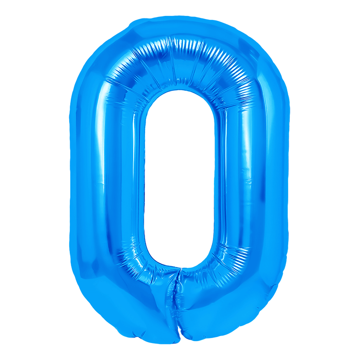Balon foliowy cyfra 0 ciemnoniebieski 100cm - OUTLET