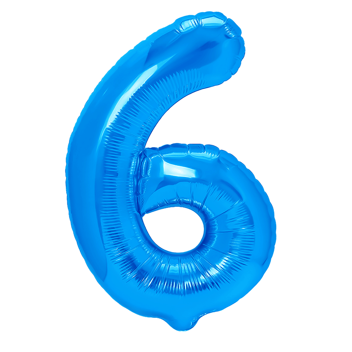 Balon foliowy cyfra 6 ciemnoniebieski 100cm