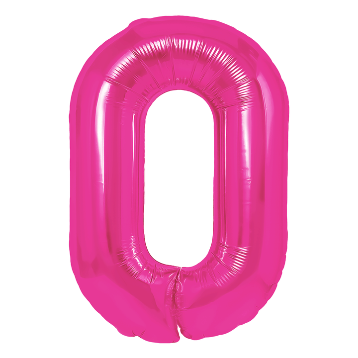 Balon foliowy cyfra 0 ciemnoróżowy 100cm