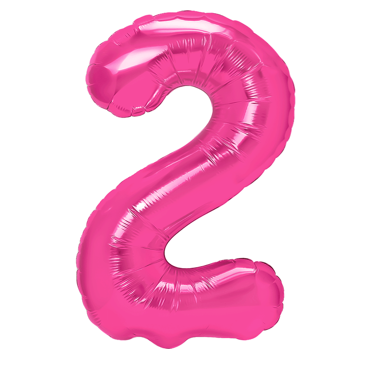Balon foliowy cyfra 2 ciemnoróżowy 100cm