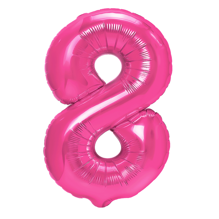 Balon foliowy cyfra 8 ciemnoróżowy 100cm N