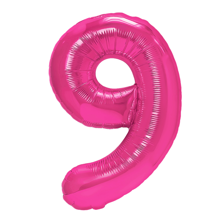 Balon foliowy cyfra 9 ciemnoróżowy 100cm N